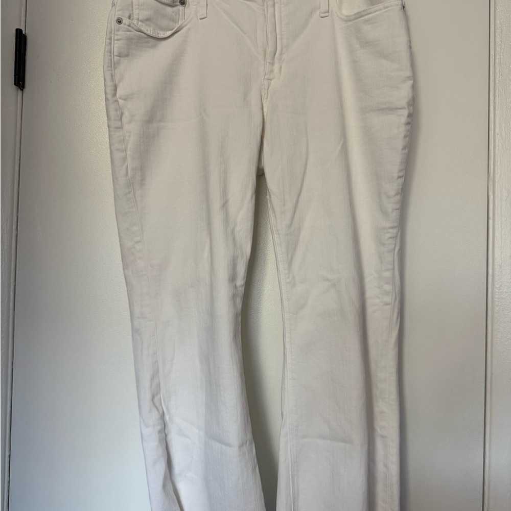 J Crew Mid-rise Crop Flare Women's White Jeans